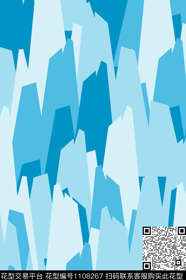 渐变风景景观写意传统印花华亿平台下载（图片编号: 1108267） - 瓦栏（Walan）