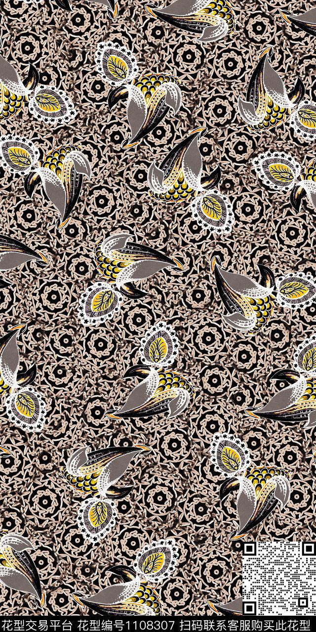 花卉数码华亿平台大牌风数码印花华亿平台下载（图片编号: 1108307） - 瓦栏（Walan）