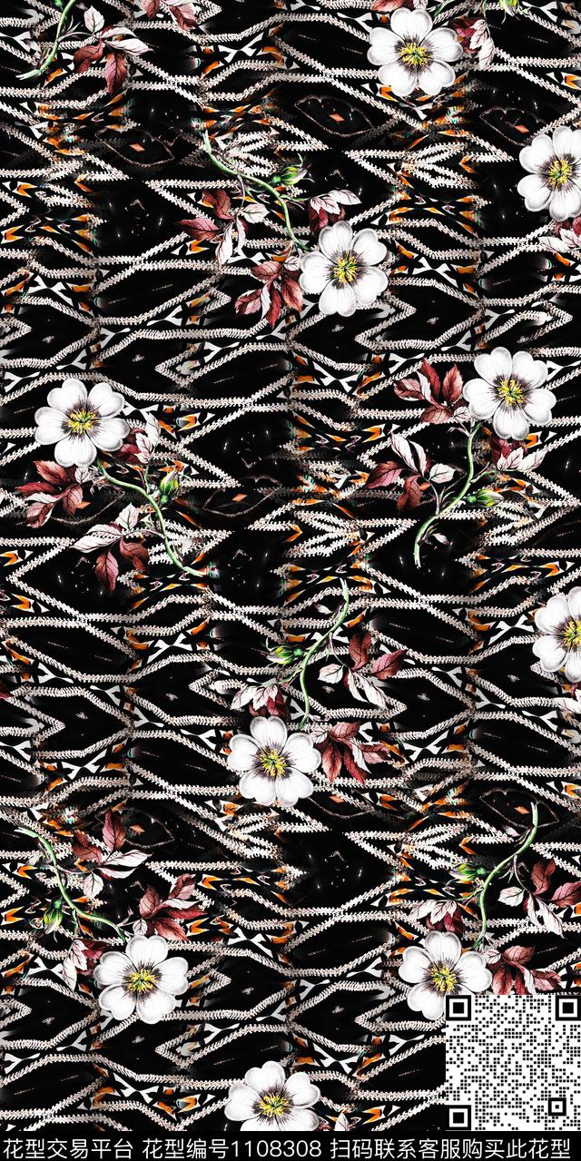花卉数码华亿平台大牌风数码印花华亿平台下载（图片编号: 1108308） - 瓦栏（Walan）