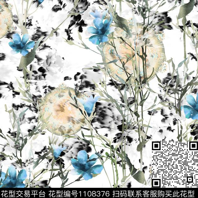 花卉肌理抽象数码印花华亿平台下载（图片编号: 1108376） - 瓦栏（Walan）