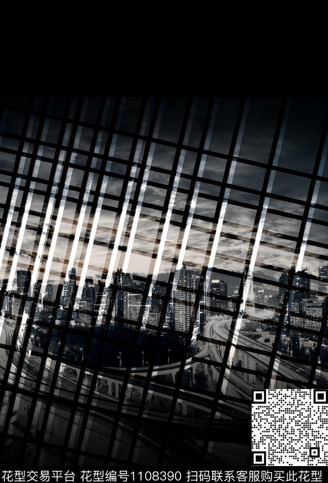 格子复古定位花数码印花华亿平台下载（图片编号: 1108390） - 瓦栏（Walan）