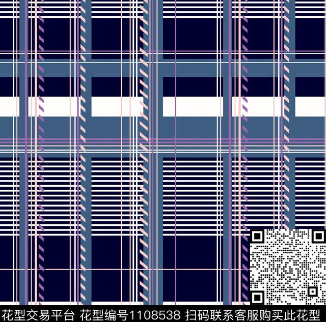 大牌风几何格子传统印花华亿平台下载（图片编号: 1108538） - 瓦栏（Walan）