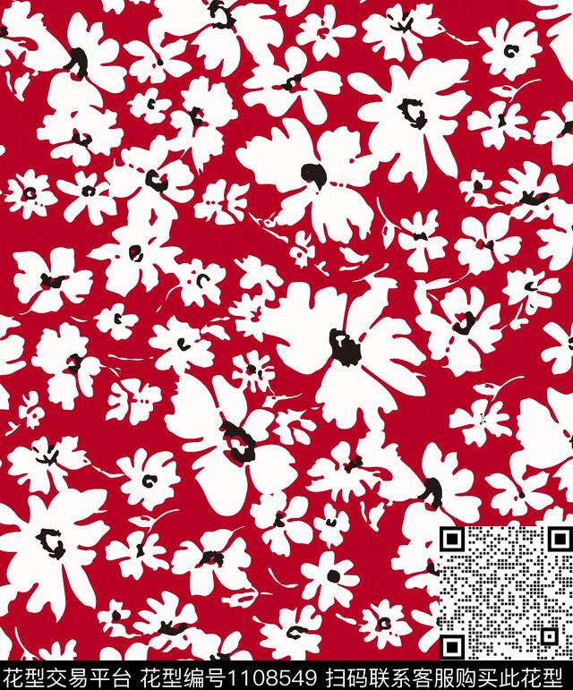 花卉小碎花复古传统印花华亿平台下载（图片编号: 1108549） - 瓦栏（Walan）