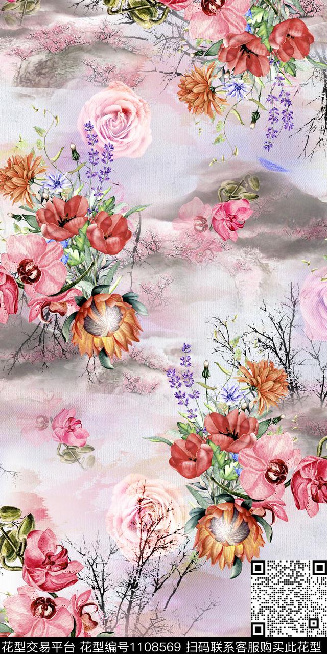 大牌风烂花华亿平台淑女数码印花华亿平台下载（图片编号: 1108569） - 瓦栏（Walan）