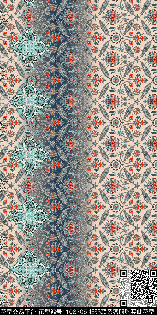 民族风数码华亿平台复古数码印花华亿平台下载（图片编号: 1108705） - 瓦栏（Walan）