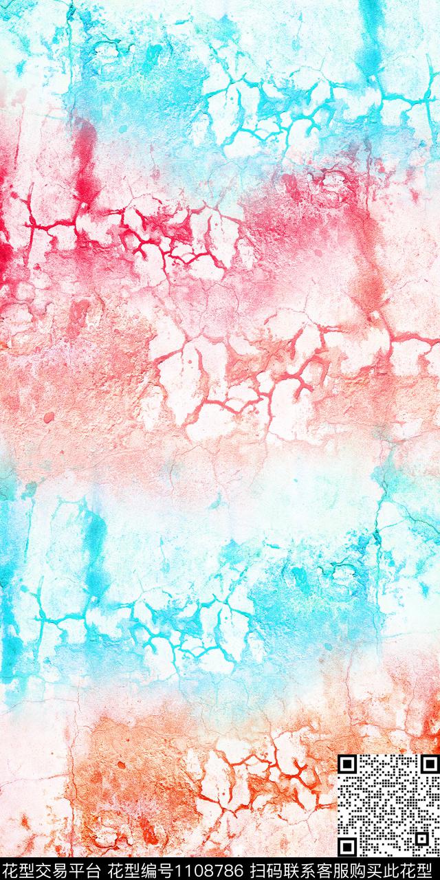 肌理水彩花卉水墨风数码印花华亿平台下载（图片编号: 1108786） - 瓦栏（Walan）