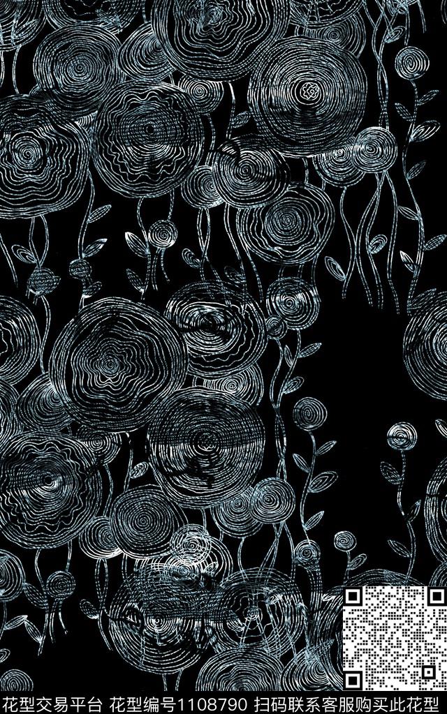 线条几何肌理数码印花华亿平台下载（图片编号: 1108790） - 瓦栏（Walan）