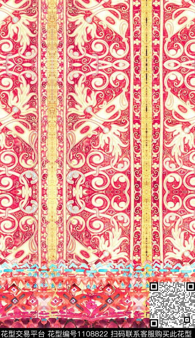 民族风数码华亿平台定位花数码印花华亿平台下载（图片编号: 1108822） - 瓦栏（Walan）