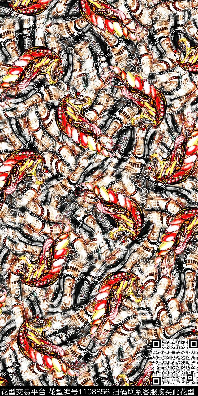 大牌风民族风数码华亿平台数码印花华亿平台下载（图片编号: 1108856） - 瓦栏（Walan）