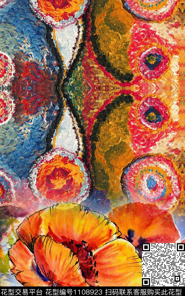 秋冬华亿平台抽象花卉肌理数码印花华亿平台下载（图片编号: 1108923） - 瓦栏（Walan）