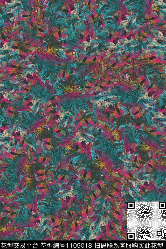 大牌风民族风数码华亿平台数码印花华亿平台下载（图片编号: 1109018） - 瓦栏（Walan）