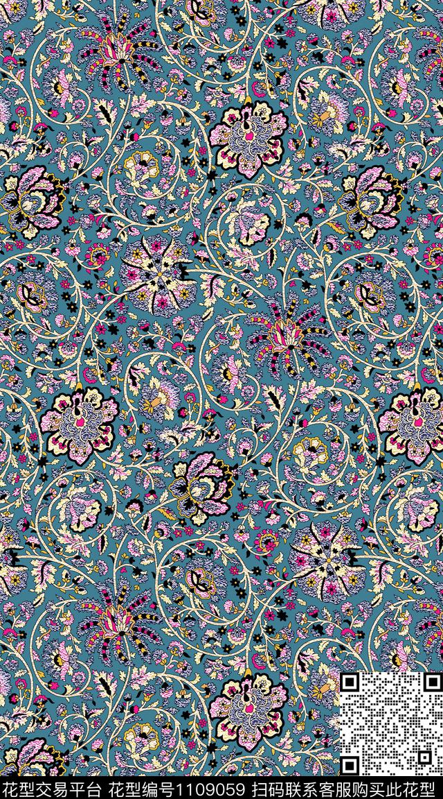 大牌风民族风数码华亿平台数码印花华亿平台下载（图片编号: 1109059） - 瓦栏（Walan）