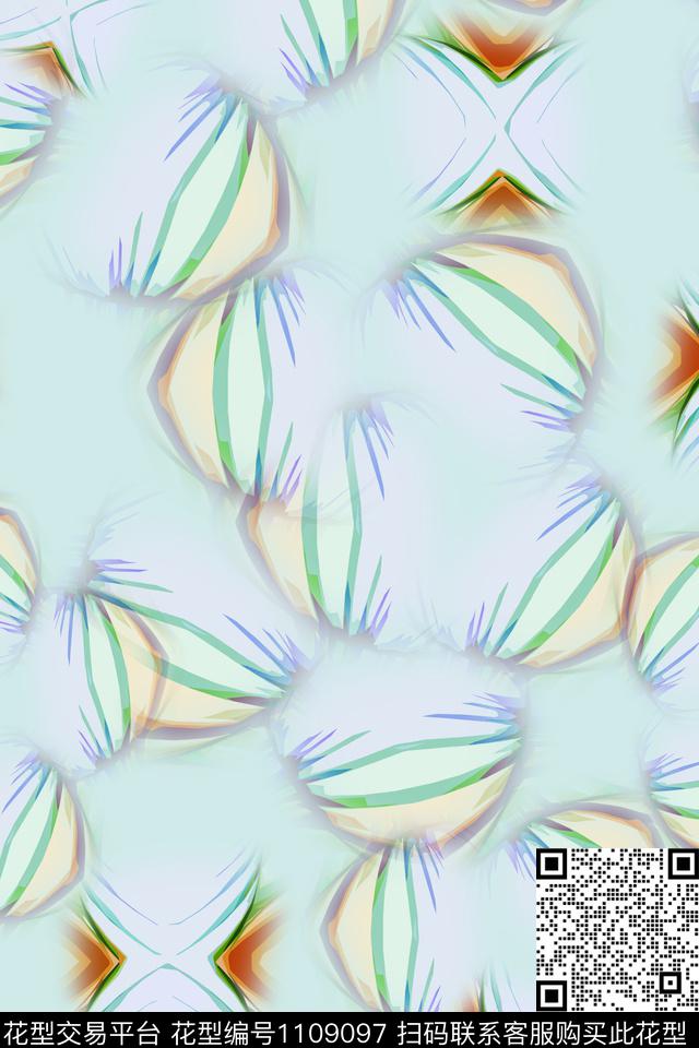 抽象花卉径庭迷彩渐变色彩数码印花华亿平台下载（图片编号: 1109097） - 瓦栏（Walan）