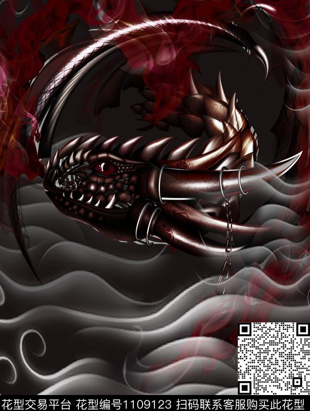 男装黑暗图案黑暗风数码印花华亿平台下载（图片编号: 1109123） - 瓦栏（Walan）