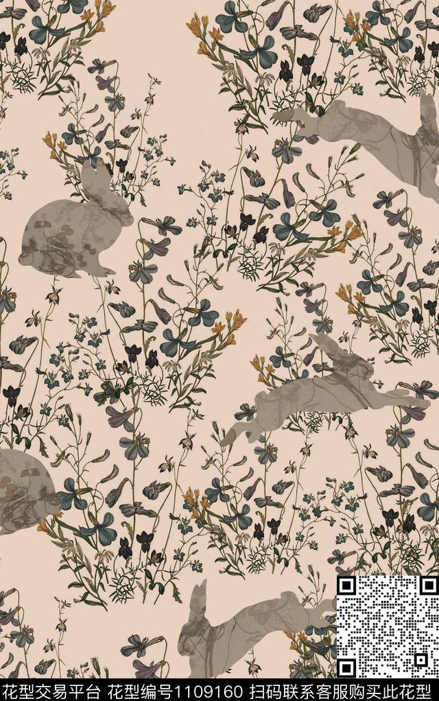 大牌风花卉真丝数码印花华亿平台下载（图片编号: 1109160） - 瓦栏（Walan）