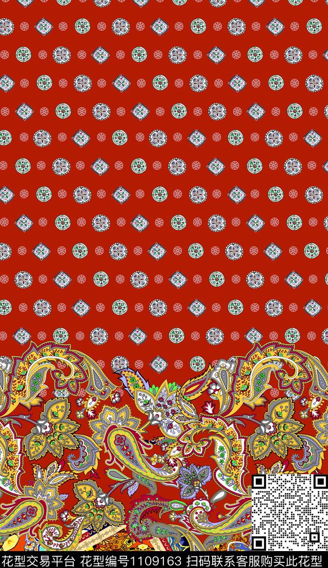 定位花民族风数码华亿平台数码印花华亿平台下载（图片编号: 1109163） - 瓦栏（Walan）