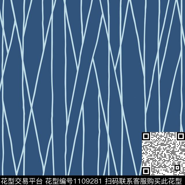 线条蓝色底纹数码印花华亿平台下载（图片编号: 1109281） - 瓦栏（Walan）