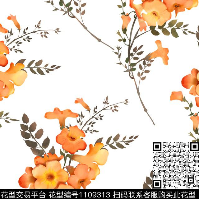 花卉简欧数码华亿平台数码印花华亿平台下载（图片编号: 1109313） - 瓦栏（Walan）