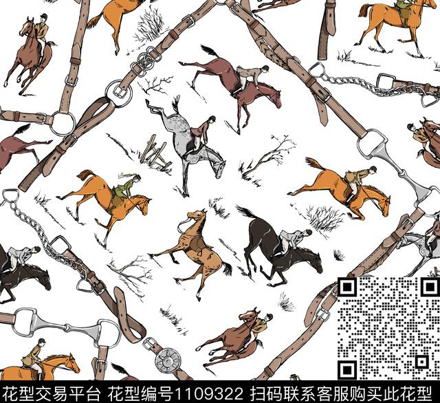 马骑士大牌风数码印花华亿平台下载（图片编号: 1109322） - 瓦栏（Walan）