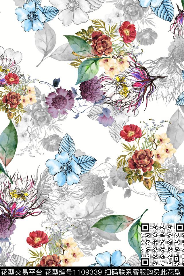 满版散花小碎花数码华亿平台数码印花华亿平台下载（图片编号: 1109339） - 瓦栏（Walan）