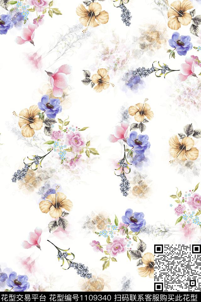 满版散花小碎花数码华亿平台数码印花华亿平台下载（图片编号: 1109340） - 瓦栏（Walan）