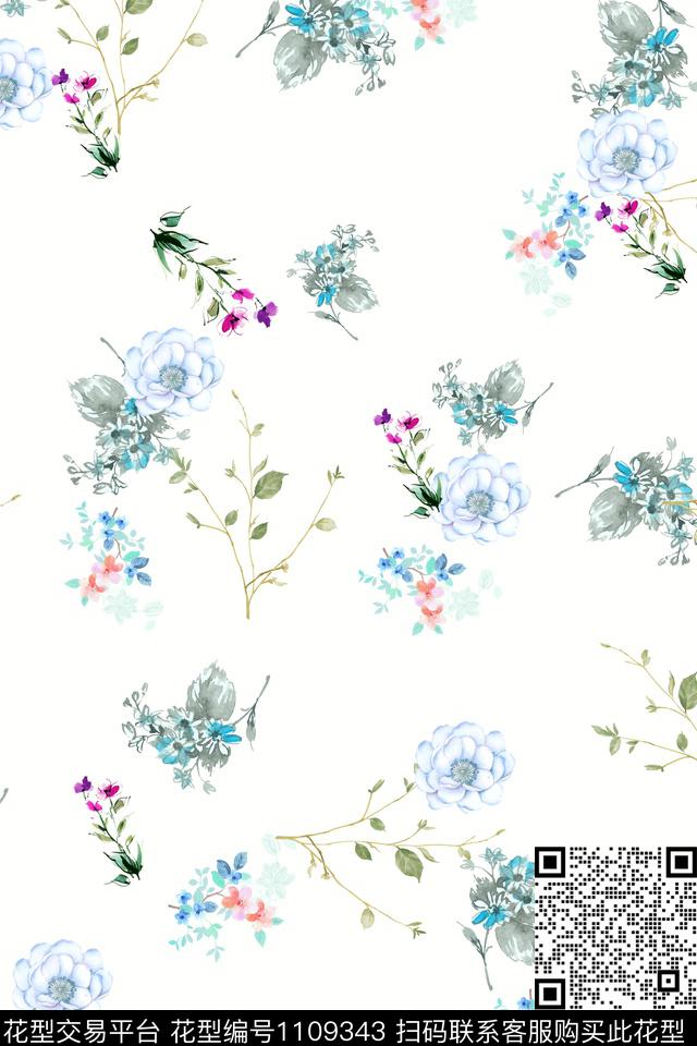 满版散花小碎花数码华亿平台数码印花华亿平台下载（图片编号: 1109343） - 瓦栏（Walan）