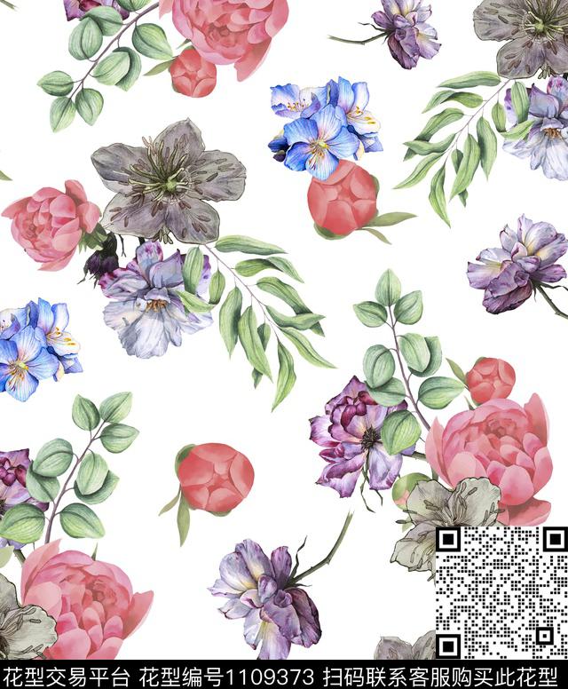 温室花卉植物几何花卉数码印花华亿平台下载（图片编号: 1109373） - 瓦栏（Walan）