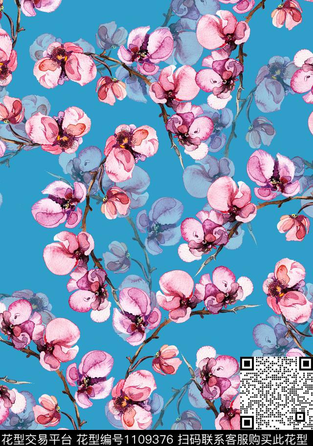 温室花卉植物几何花卉数码印花华亿平台下载（图片编号: 1109376） - 瓦栏（Walan）