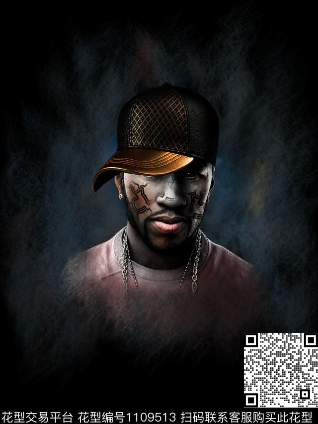 潮牌男T人物肖像数码印花华亿平台下载（图片编号: 1109513） - 瓦栏（Walan）