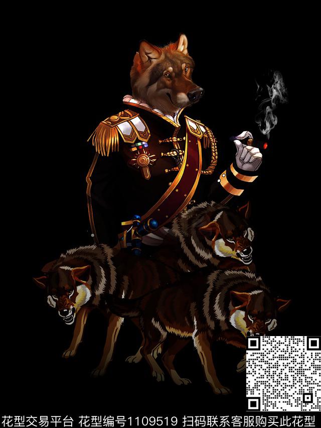 潮牌男T狼将军数码印花华亿平台下载（图片编号: 1109519） - 瓦栏（Walan）