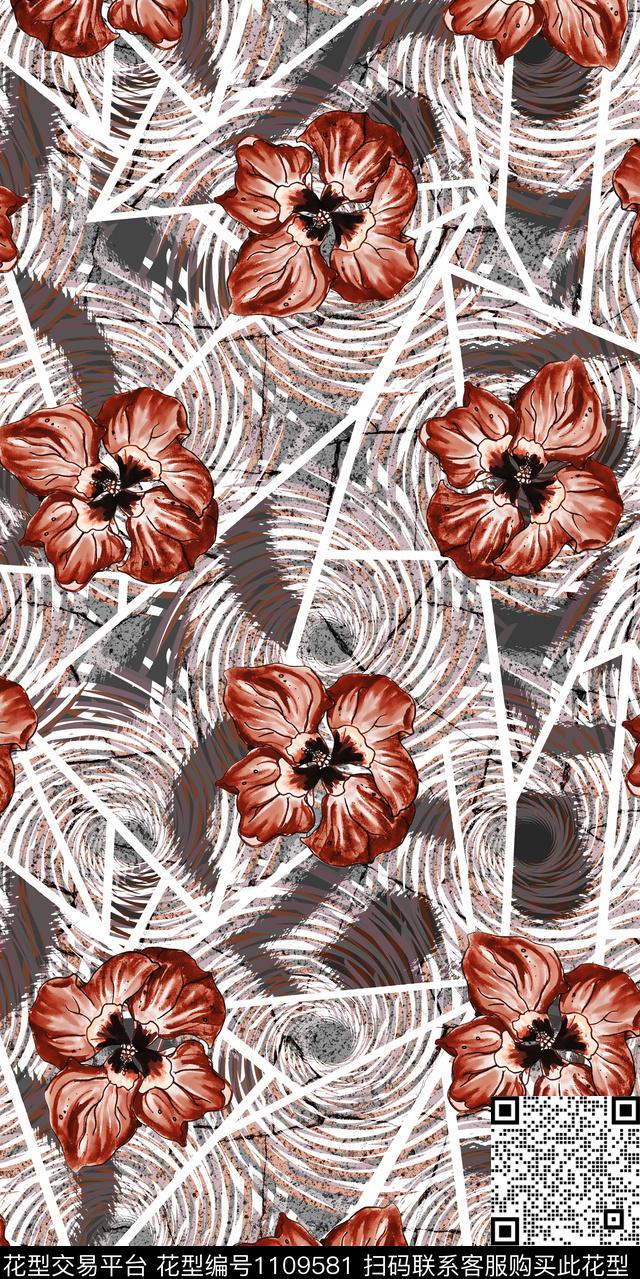 大牌风花卉民族风数码印花华亿平台下载（图片编号: 1109581） - 瓦栏（Walan）