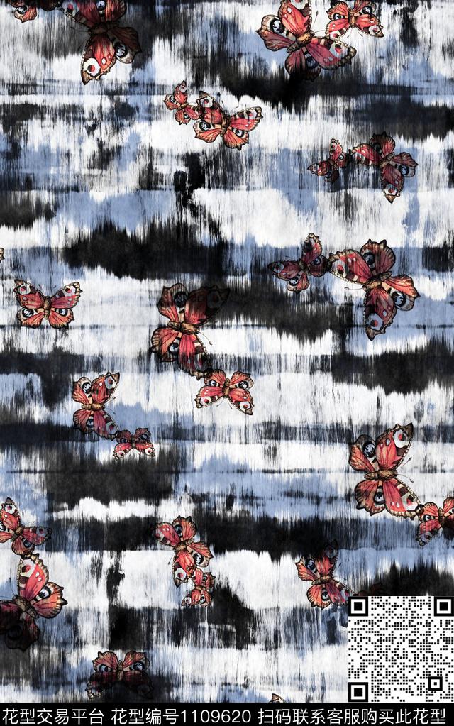 动物肌理水墨风数码印花华亿平台下载（图片编号: 1109620） - 瓦栏（Walan）