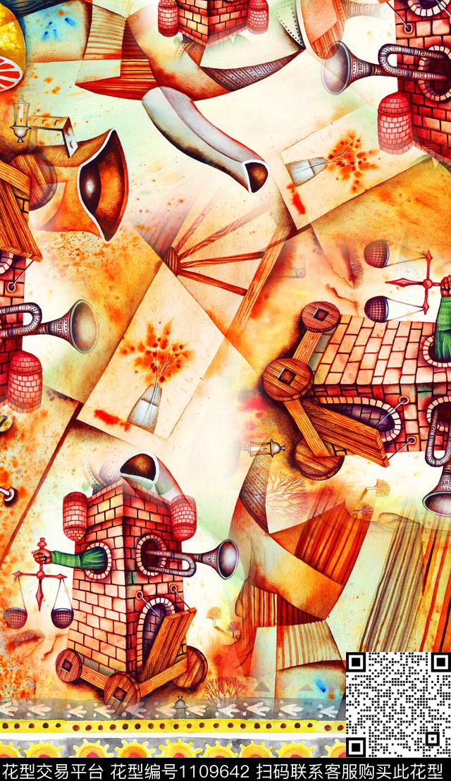 定位花插画民族风数码印花华亿平台下载（图片编号: 1109642） - 瓦栏（Walan）
