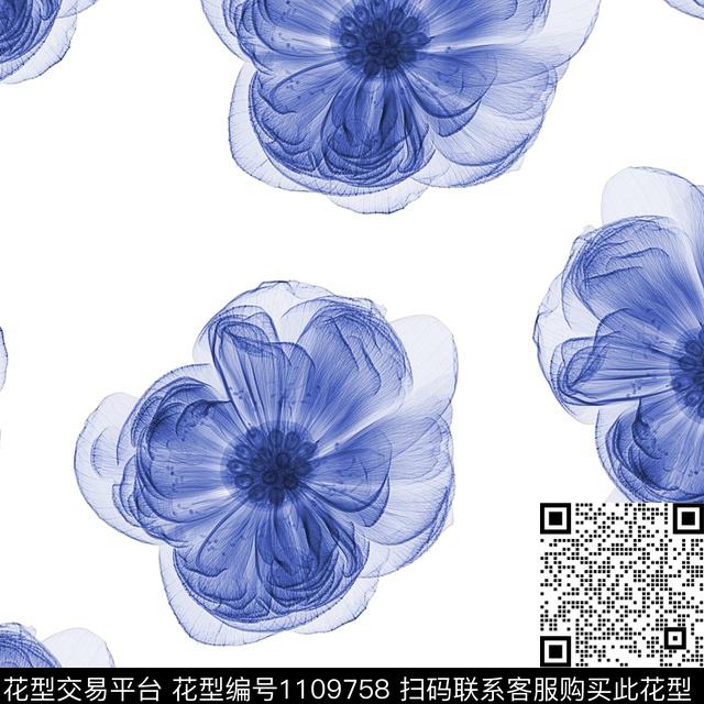 花卉简约年轻女性数码印花华亿平台下载（图片编号: 1109758） - 瓦栏（Walan）