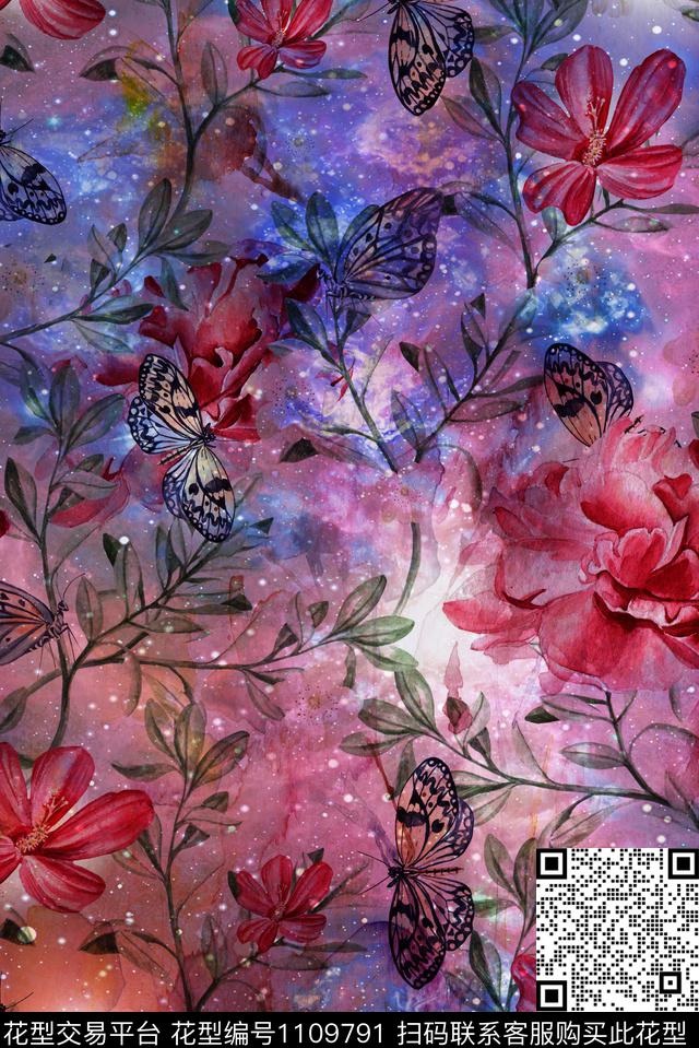 定位花花卉数码华亿平台数码印花华亿平台下载（图片编号: 1109791） - 瓦栏（Walan）