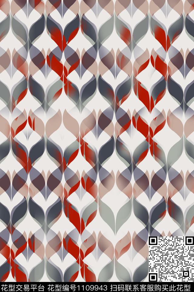 几何抽象简约传统印花华亿平台下载（图片编号: 1109943） - 瓦栏（Walan）