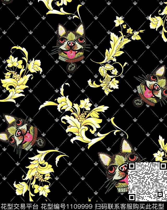 黑白华亿平台大牌风大牌男装数码印花华亿平台下载（图片编号: 1109999） - 瓦栏（Walan）