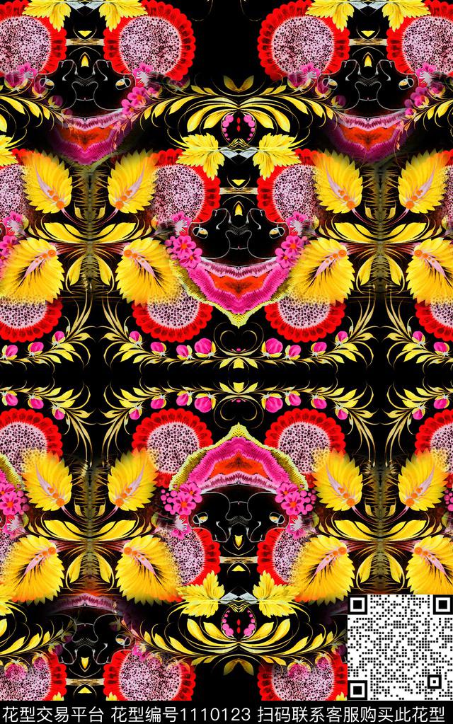 民族风数码华亿平台复古数码印花华亿平台下载（图片编号: 1110123） - 瓦栏（Walan）