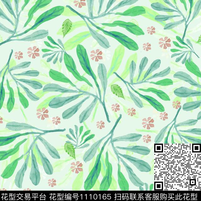 大牌风数码华亿平台手绘花卉数码印花华亿平台下载（图片编号: 1110165） - 瓦栏（Walan）