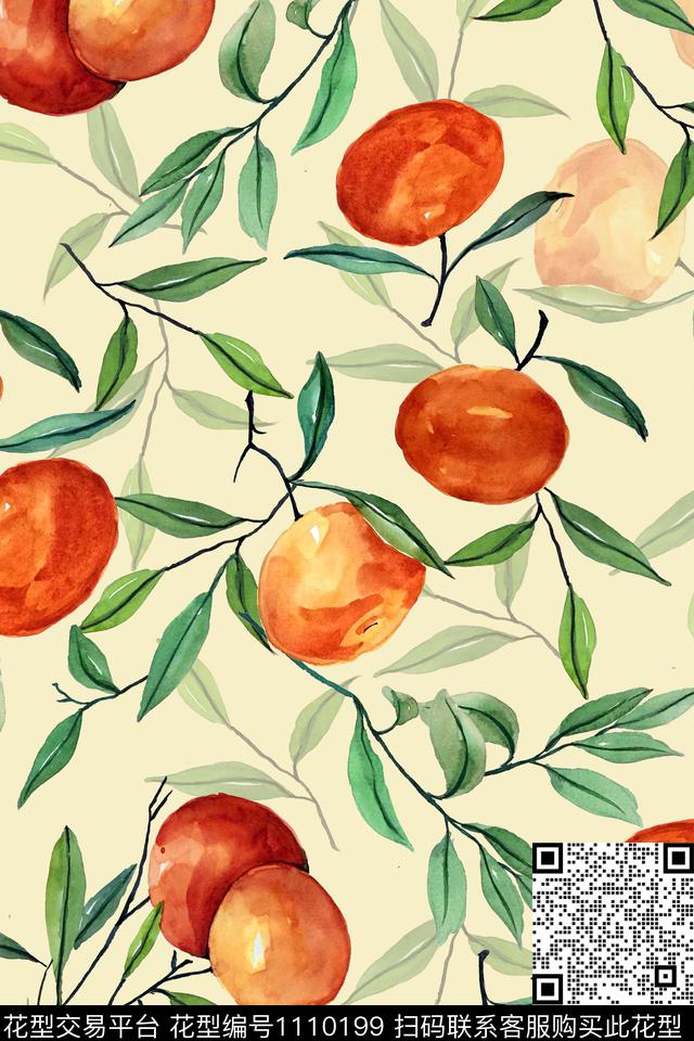 水果女装橘子数码印花华亿平台下载（图片编号: 1110199） - 瓦栏（Walan）