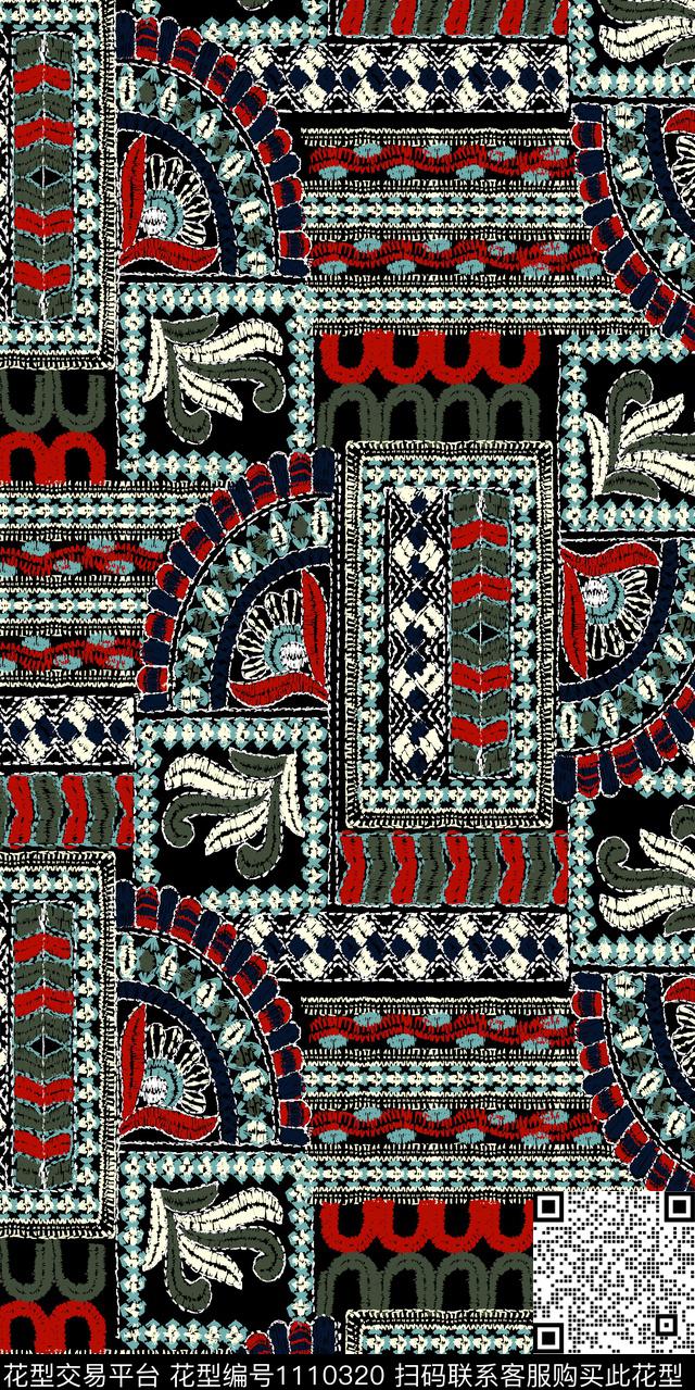 大牌风民族风羊毛衫数码印花华亿平台下载（图片编号: 1110320） - 瓦栏（Walan）