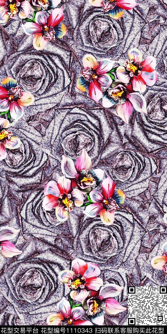 大牌风数码华亿平台花卉数码印花华亿平台下载（图片编号: 1110343） - 瓦栏（Walan）