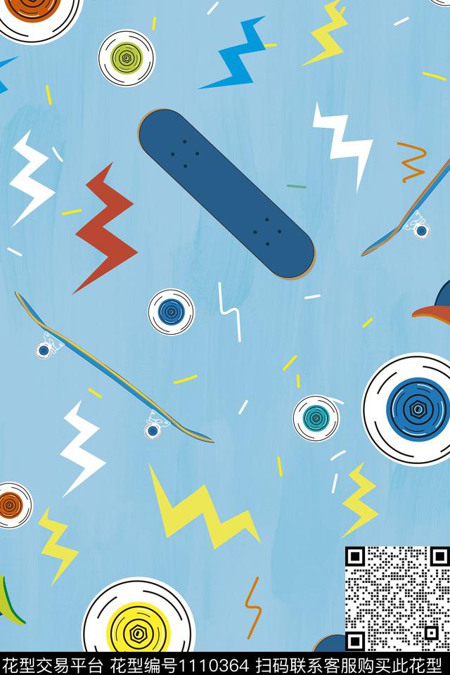 滑板玩具卡通华亿平台数码印花华亿平台下载（图片编号: 1110364） - 瓦栏（Walan）