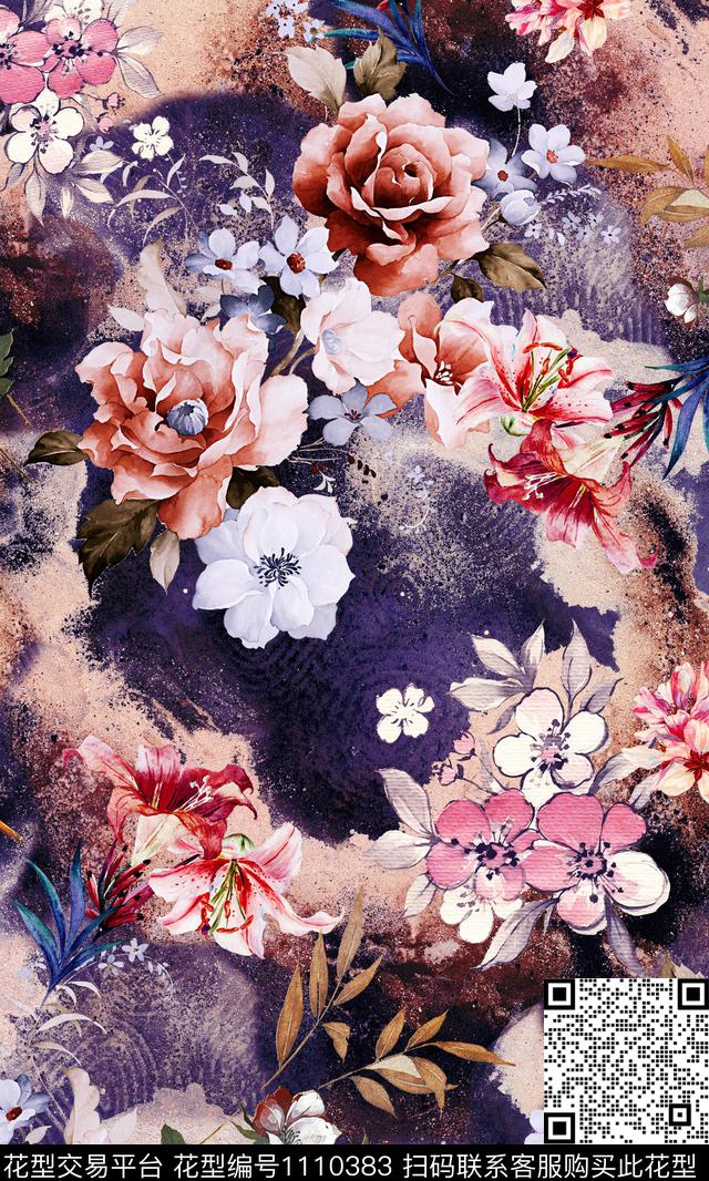 牡丹女装花卉数码印花华亿平台下载（图片编号: 1110383） - 瓦栏（Walan）