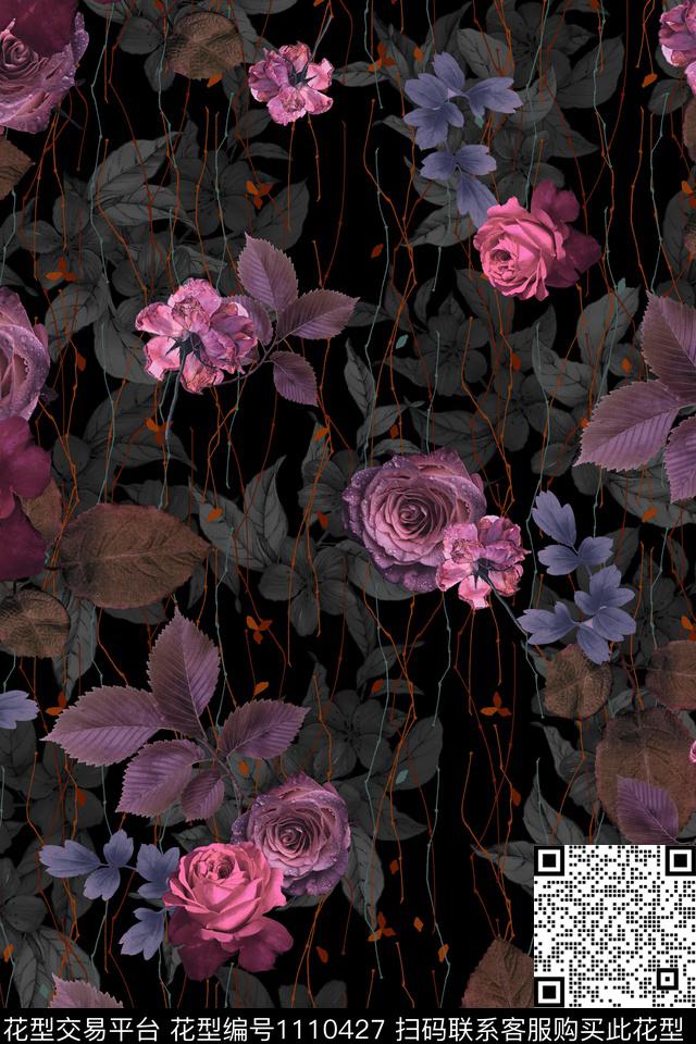 照片花卉英伦纹理数码印花华亿平台下载（图片编号: 1110427） - 瓦栏（Walan）