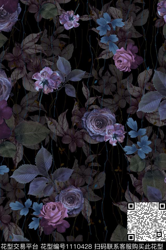 照片花卉英伦纹理数码印花华亿平台下载（图片编号: 1110428） - 瓦栏（Walan）