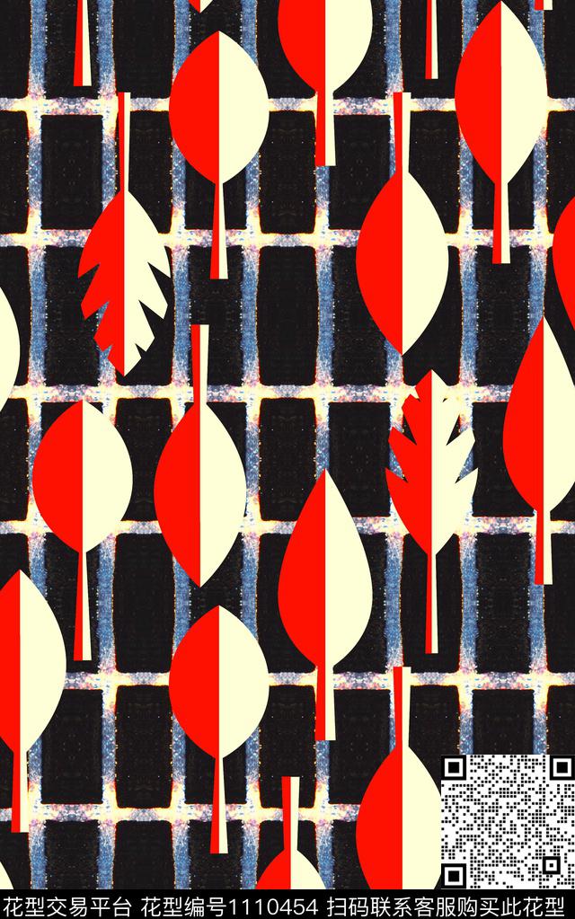 格子几何抽象传统印花华亿平台下载（图片编号: 1110454） - 瓦栏（Walan）