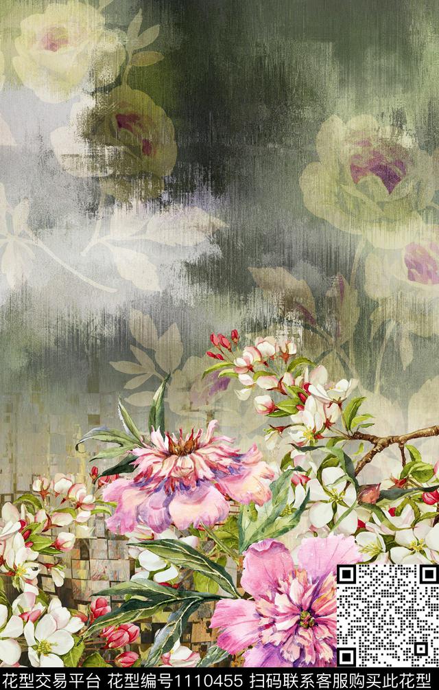 定位花民族风数码华亿平台数码印花华亿平台下载（图片编号: 1110455） - 瓦栏（Walan）