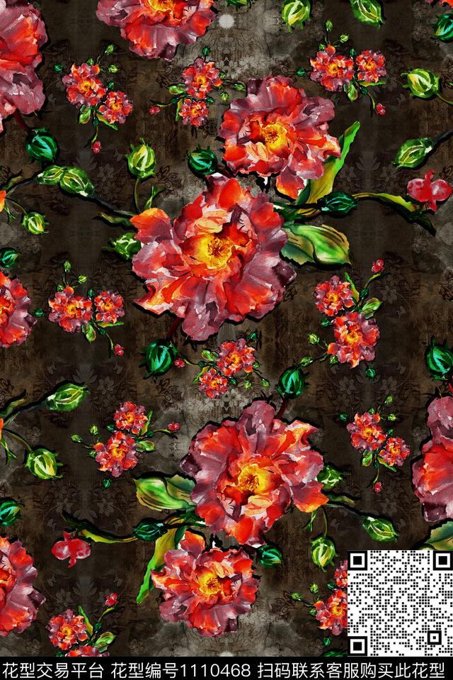 数码华亿平台花卉中老年数码印花华亿平台下载（图片编号: 1110468） - 瓦栏（Walan）