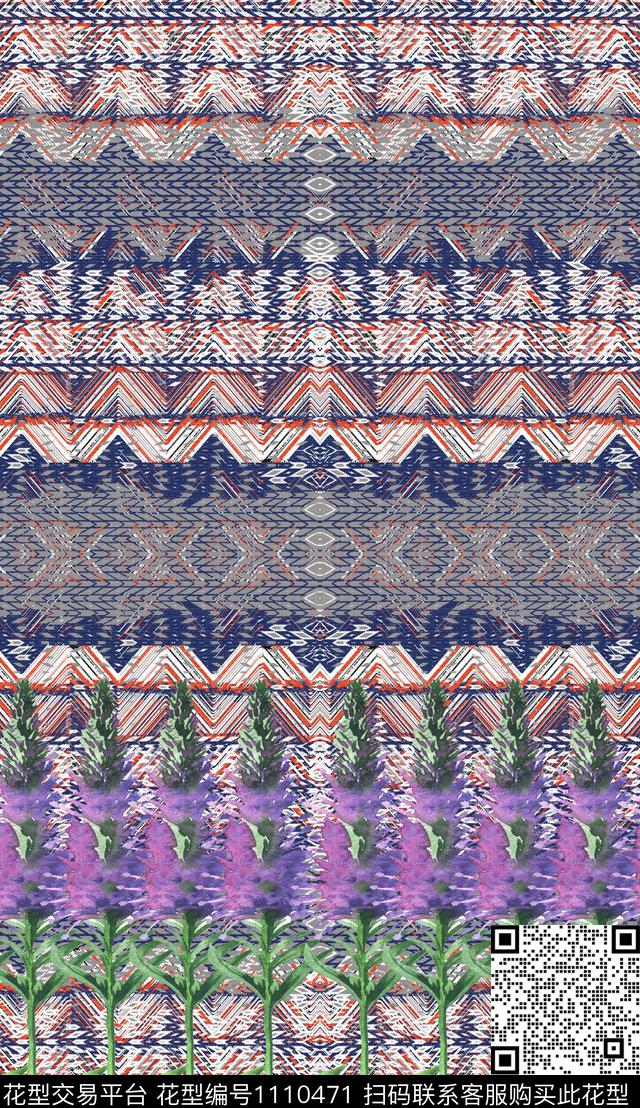 定位花民族风数码华亿平台数码印花华亿平台下载（图片编号: 1110471） - 瓦栏（Walan）